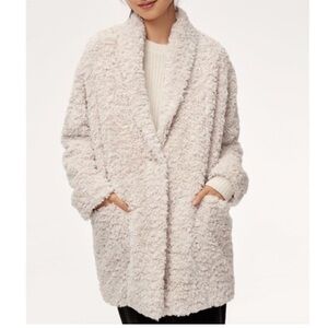 ARITZIA WILFRED FREE Cream Ivory Plush Greta Button Jacket Oversized Medium